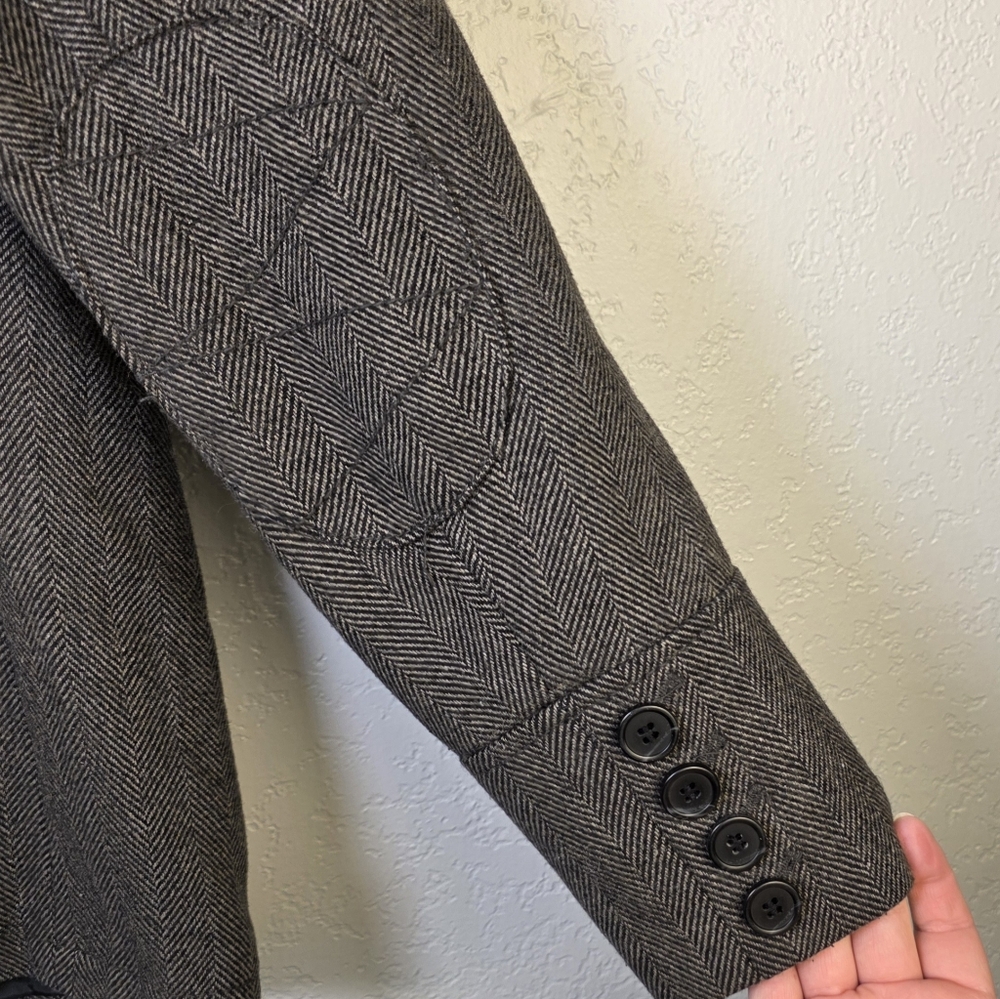 H&M Gray Wool Button Jacket - Military Preppy Peacoat - Men's 40R - Picture 15 of 17